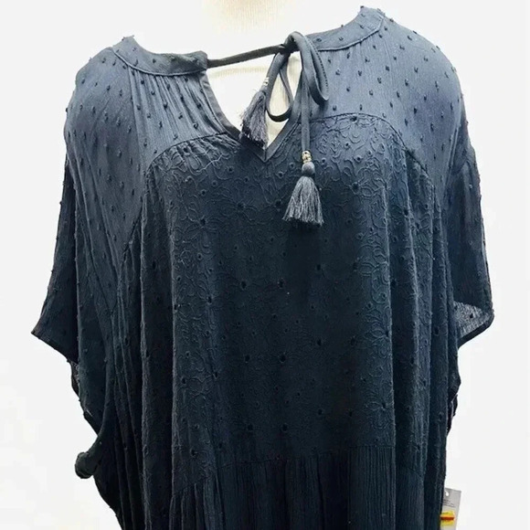 Sonoma Dresses & Skirts - NWT SONOMA Women Short Sleeve Pullover Keyhole Neck Lined Black Maxi Dress Sz 4X